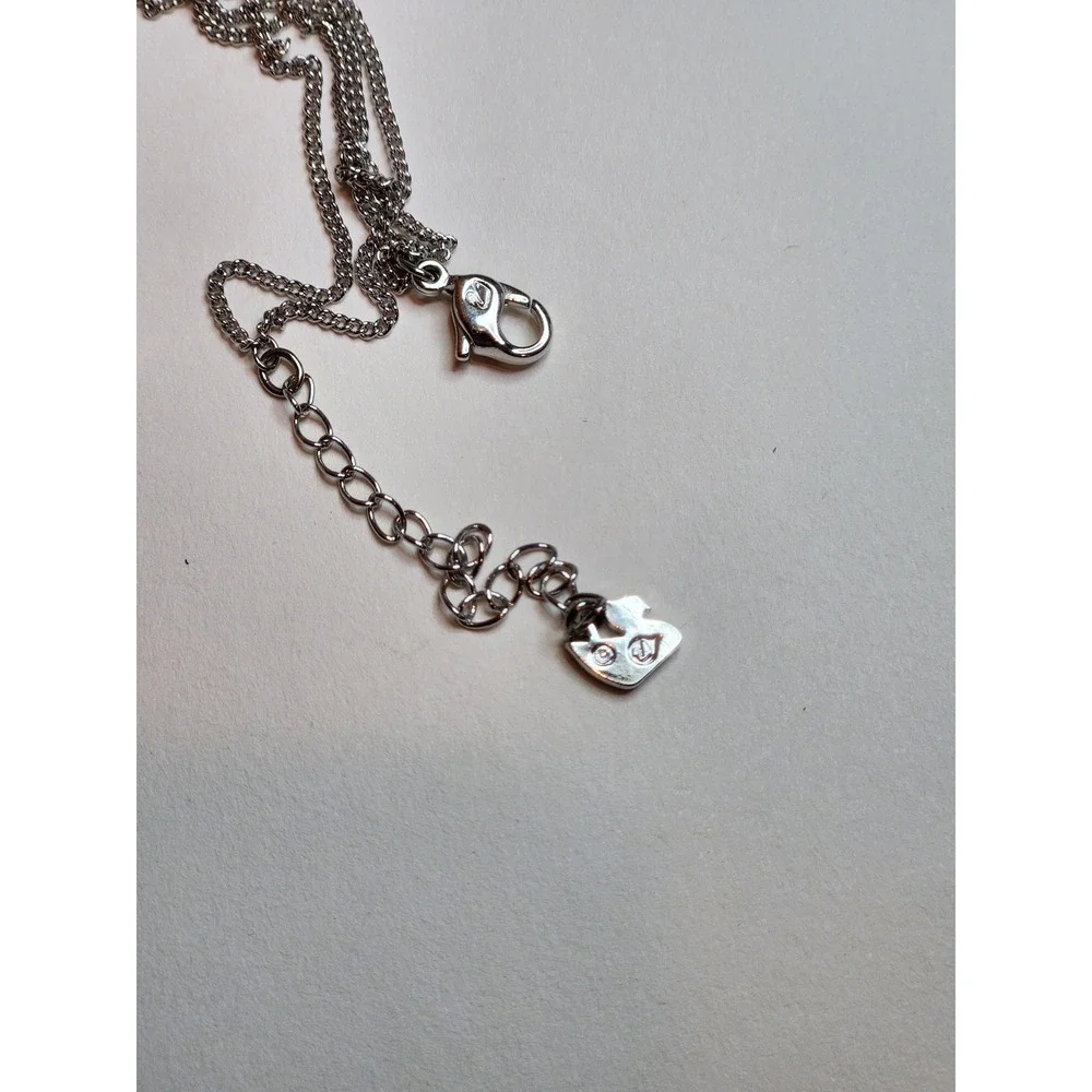 Swarovski Crystal Teardrop Pendant Necklace Silver tone‎ Chain Signed